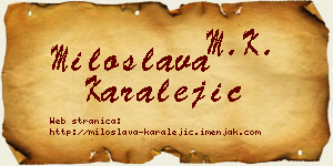 Miloslava Karalejić vizit kartica